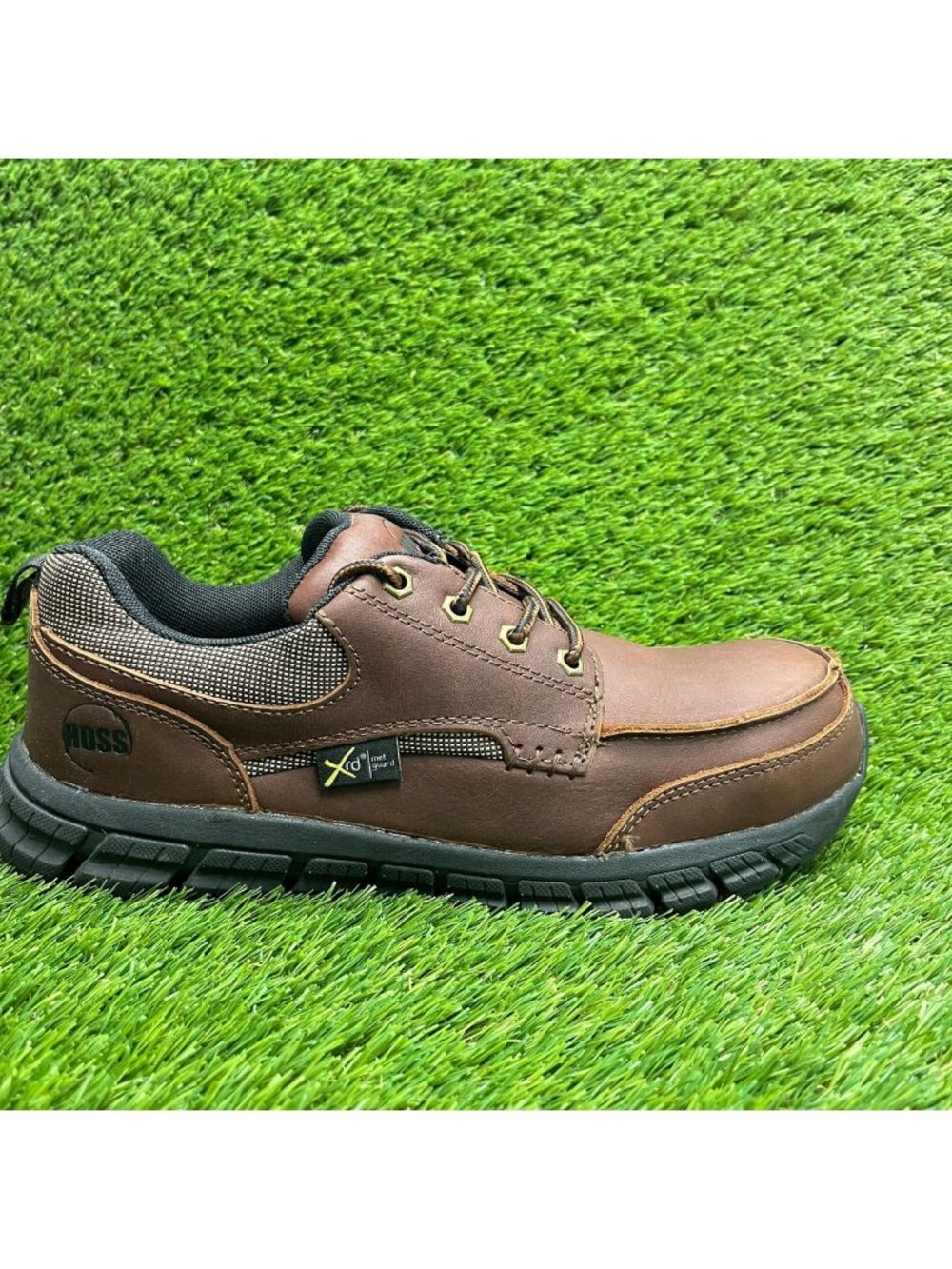 Hoss Stepper XRD Met Guard Mens Size 9.5 Brown Composite Toe Safety Work Shoes